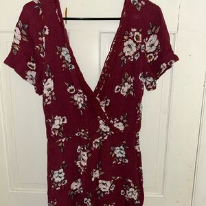Xhilaration Burgundy Floral Dress